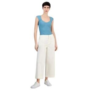 HUGO BOSS Orange Women's Relaxed-Fit Wide-Leg Pants in Soft Cream